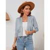 Coolmee Women's 3/4 Sleeve Cropped Cardigan Knit Sweaters Lightweight Open Front Shrug Bolero - 4 of 4