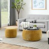Spassway Modern 25"W x 25"D x 15"H Multi Functional Woven Rattan Pouf Ottoman Perfect for Cozy Living Room - 2 of 4