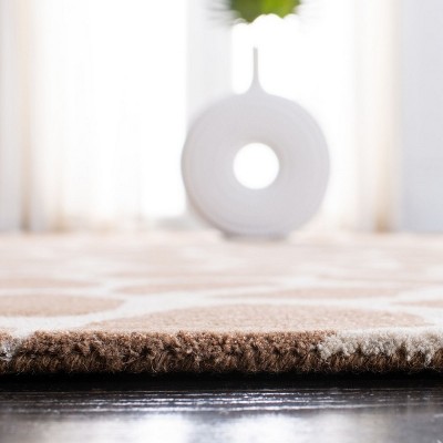 Handmade Beige and Brown Wool and Viscose Tufted Area Rug