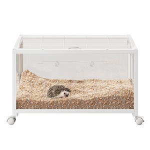 Hamster Cage,Metal Large Rat Cage Stackable with Top Access,Ventilated Pet Mouse Cages with Front Door - 1 of 4