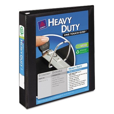 Avery Heavy-Duty View Binder w/Locking 1-Touch EZD Rings 1 1/2" Cap Black 79695