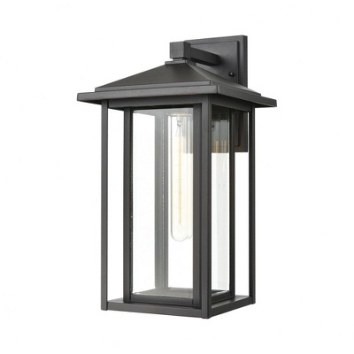 Matte Black Clear Glass Dimmable Outdoor Sconce