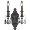 Elegant Lighting Rosalia 2 light Dark Bronze Wall Sconce Clear Royal Cut Crystal - 2 of 2