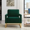 Velvet Accent Chair, Sofa Chair With Open Armrests, Metal Base, High Density Foam Modern Upholstered Sofa Chair For Living Room, Office, Waiting Room - 3 of 4