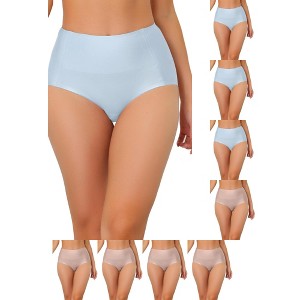 INSPIRE CHIC Women's Tummy Control Unlined High-Waisted Breathable Hipster Underwear 9 Packs - 1 of 4