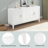 VYNXARIA 4-Door Sideboard Storage Cabinet with Door Shelf for Living Room and Dining Room, Two Large Cabinets with Adjustable Shelf, White - 4 of 4