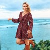 Women's Cranberry Plunging Neck Long Sleeve Mini Dress - Cupshe - 2 of 4