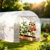 Walk-in Tunnel Greenhouse,14.6x6.4x6.3 ft Hoop House Greenhouse Tunnel,Plant Hot House with Galvanized Steel Frame,Roll-up Zipper Door and 8 Windows - 4 of 4
