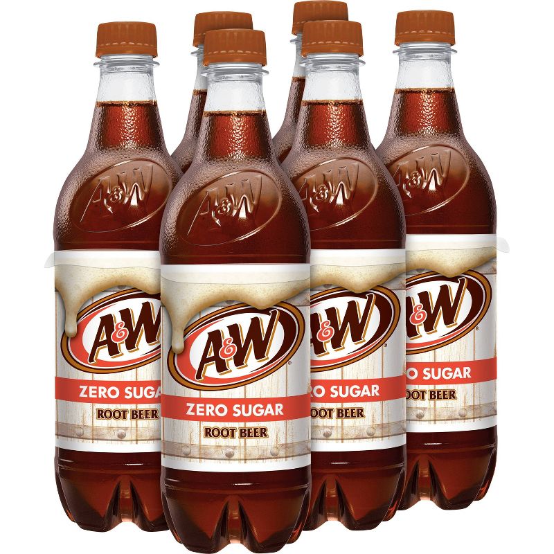A&#38;W Root Beer Zero Sugar Soda Bottles - 6pk/16.9 fl oz, 4 of 10
