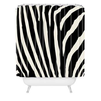 Natalie Baca Zebra Striped Shower Curtain Black/White - Deny Designs