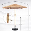 Ainfox 7.5ft Lighted Thatched Tiki Patio Beach Umbrella Patio Garden Beach Pool Backyard - 3 of 4