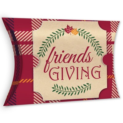 Big Dot of Happiness Friends Thanksgiving Feast - Favor Gift Boxes - Friendsgiving Large Pillow Boxes - Set of 12