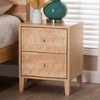 Baxton Studio Hosea Carved Honeycomb 2 Drawer Nightstand Natural - 4 of 4