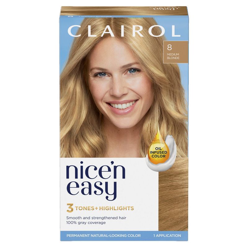 Clairol Nice'n Easy Permanent Hair Color Cream Kit - Blonde, 1 of 10