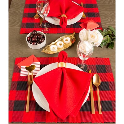 Red and Black Buffalo Check Cotton Placemats Set of 6