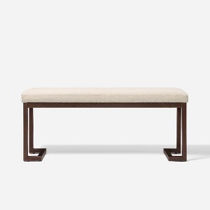 Bedroom Bench, End Of Bed Bench With High-density Sponge, 4 Solid Wood Legs, Non-slip Mat, Padded Seat, Entryway Bench For Living Room, Hallway - 1 of 4
