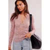 Women's Lace Trim V Neck Long Sleeve Blouse Sheer Mesh Casual Elegant Tops for Work Party - 2 of 4