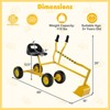 Costway Kids Ride on Sand Digger with Wheels Metal Sandbox Toy Digger with 360°Rotatable Seat for Boys Girls 3+ Years Old Yellow - 3 of 4