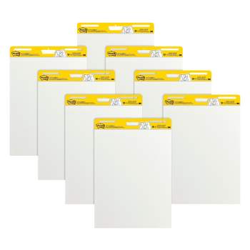 Post-it Super Sticky Easel Pad, 25 x 30 Inches, 30 Sheets/Pad, 6 Pads,  Large White Premium Self Stick Flip Chart Paper, Super Sticking Power 