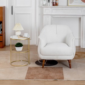 DYHOME Mid-Century Modern Accent Chair, Tufted Upholstered Armchair for Living Room, Bedroom - 1 of 4