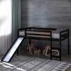 Infans Twin Size Loft Bed with Slide Wood Low Sturdy Loft Bed for Kids Bedroom Espresso - 4 of 4