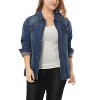 Agnes Orinda Women's Plus Size Button Front Chest Pockets Washed Casual Jean Jackets - 3 of 4