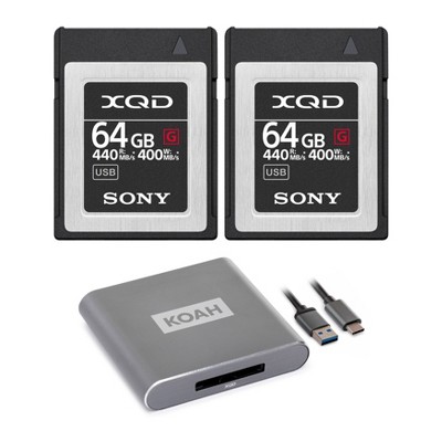 Sony 64gb Xqd G Series Memory Card (2-pack) With Reader : Target