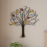 Tree of Life Butterfly Wall Art - Hand-Painted Decorative Metal Sculpture with 3D Butterflies and Leaves for Rustic and Farmhouse Homes by Lavish Home