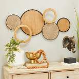 Bamboo Plate Overlapping Circle Wall Decor with Rattan Wreath Brown - Olivia & May