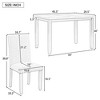 5-Piece Dining Set with Rectangle Table and 4 Thicken Cushion Chairs - 3 of 4
