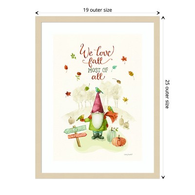 Lisa Audit Fall Gnome Framed Wall Art Print 19 x 25
