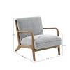 VYNXARIA Mid century modern solid wood frame lounge chair£¬Grey - 3 of 4