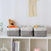Aoibox Collapsible Fabric Storage Bins for Shelves Medium 13.8x9.8x6.7 Inch White Grey 3 Pack for Home Organization - 2 of 4