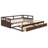 Sapphtopaz Wooden Twin Size Daybed Bed Frame with Trundle Bed Extendable Platform Bed Frame Sofa Bed for Bedroom,No Box Spring Needed - 3 of 4