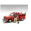 "Firefighters" 6 piece Figure Set (4 Males, 1 Dog, 1 Accessory) for 1/18 Scale Models by American Diorama - 3 of 4