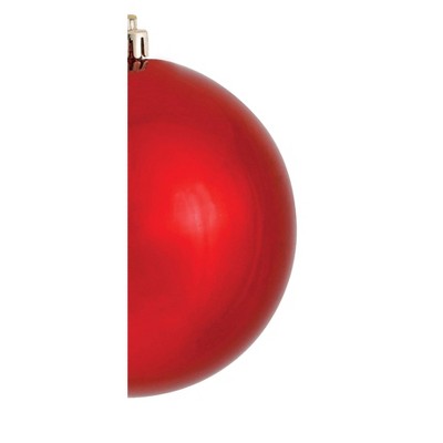 Vickerman 6" Red Shiny Shatterproof Plastic Ball Ornaments, Set of 4