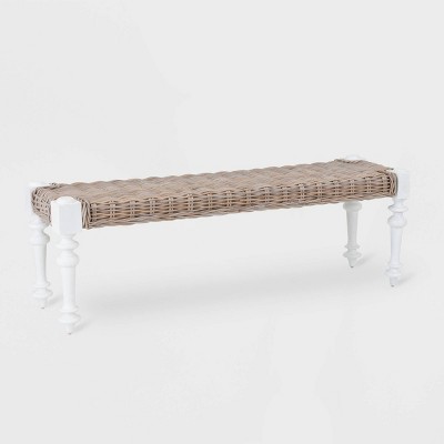 Baldwin Rattan Bench White - East At Main