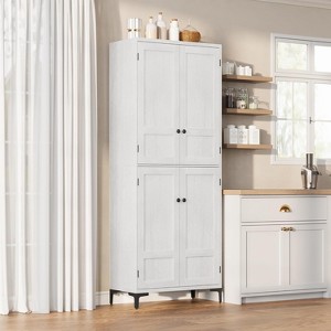 71'' Tall Storage Cabinet, Kitchen Pantry 5 Tier Bathroom Cabinet with 4 Doors, Adjustable Shelves - 1 of 4