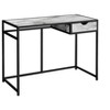 Monarch Specialties Computer Desk Home Office Laptop Storage Drawer 42InchL Work Metal Laminate White Marble Look Black Contemporary Modern - 3 of 4