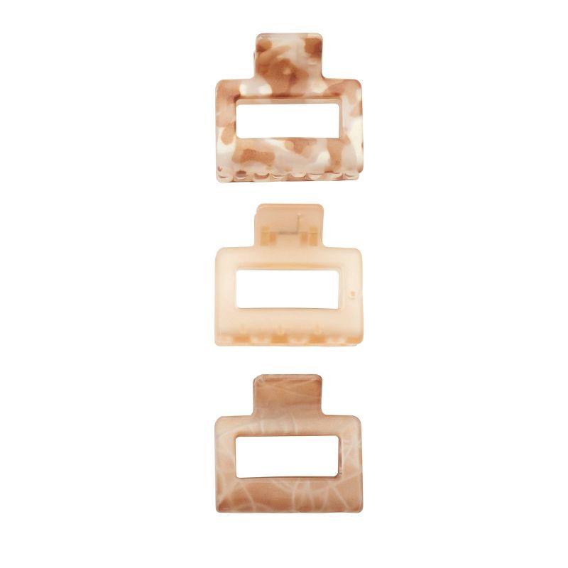 sc&#252;nci Recycled Rectangular Open Center Claw Clips - Neutral - All Hair - 3pk, 4 of 6