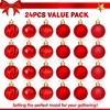 Joyfy Christmas Ornaments, Christmas Tree Decorations Indoor, 24 Pcs Red 1.6" Shatterproof Hanging Balls for Tree & Wreath Xmas Decor - 2 of 4