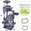 ELJGET 66" Cat Tree Tower, Large Multi-Cat Climbing Condo with Extended Platforms, Cozy Hammock & Pet House for Indoor Cats – Dark Grey - 4 of 4