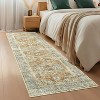 5'x7' Washable Rug, Non-Slip Vintage Medallion Low-Pile Rug, Foldable for Living Room, Dining Room & Bedroom, Blue Green - 3 of 4