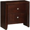 ORRD 2 Drawer Wooden Nightstand, Brown, for Bedroom - 2 of 4