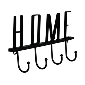 VIP Metal 15 in. Black Home Wall Decor with Hooks - 1 of 4