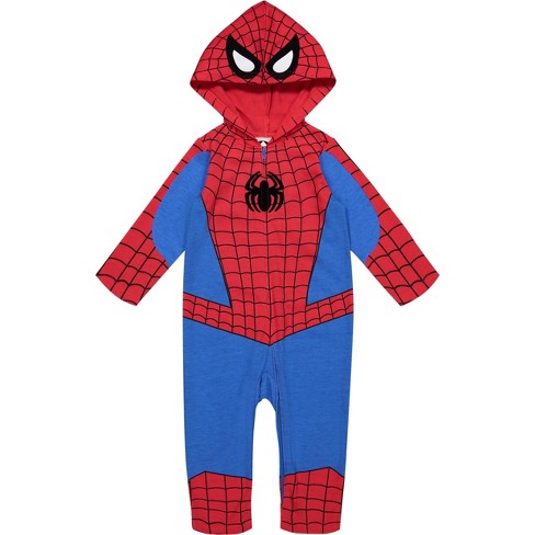Marvel Avengers Spider-man Infant Baby Boys Zip Up Cosplay Coverall  Spiderman 18 Months : Target