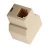 Unique Bargains Home RJ12 6P6C 1 Female to 2 Female Port Telephone Wire Cable Connector Splitter Beige - 3 of 4