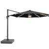 Sonkuki 11FT Round Offset Outdoor Patio Solar LED Cantilever Umbrella Aluminium Pole with Base - 2 of 4