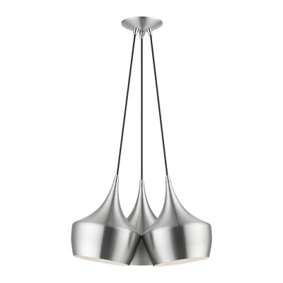 Livex Lighting Waldorf 3 - Light Pendant in  Brushed Aluminum