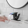 ChicFurnit Bathroom Sink Faucet Waterfall Glass Spout Design with Hot Cold Mixer for Modern Bathrooms, Black, 6.3"*6.7"*3.5" - 2 of 4